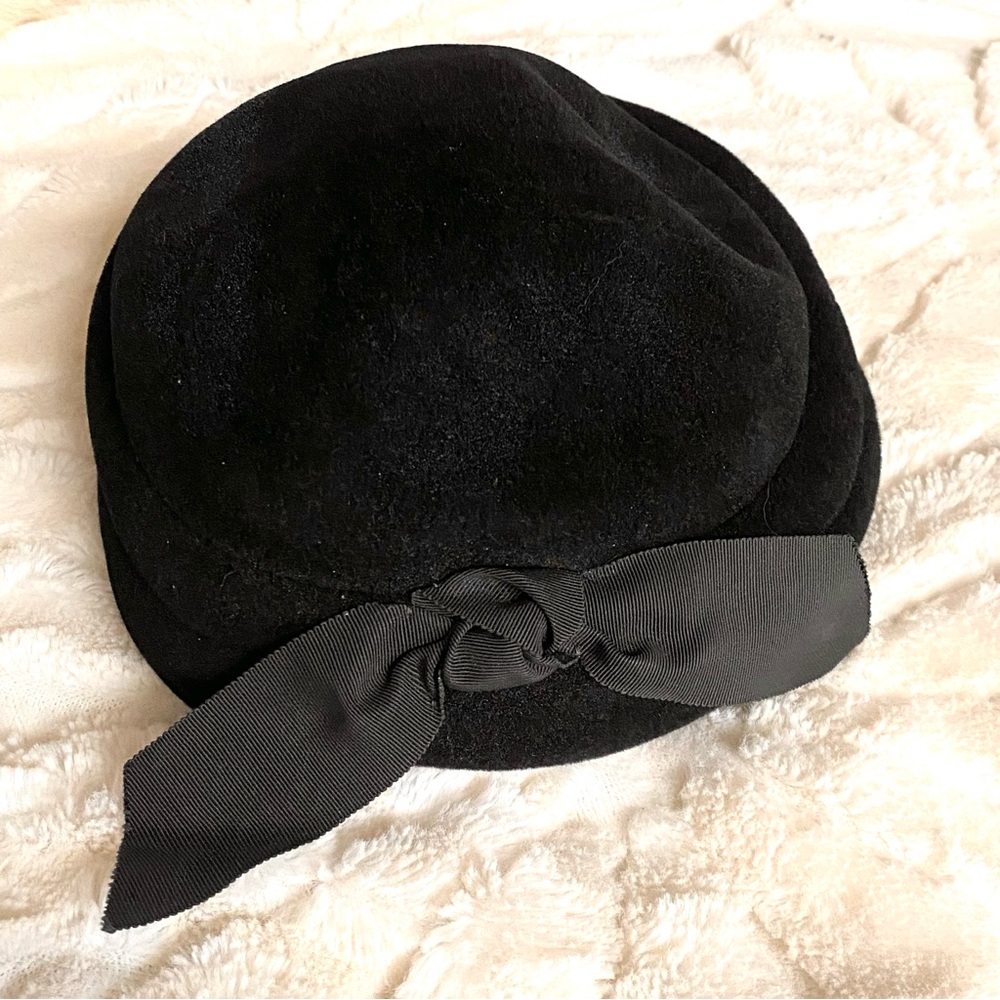 Vintage Peachbloom Merrimack Velour Black Hat